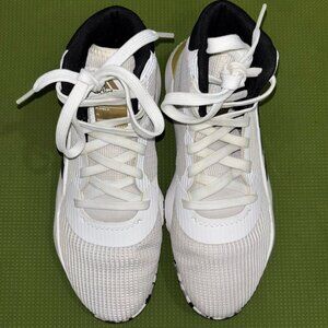 Adidas Pro Bounce  White Gold Metallic Basketball Shoes Men's Size 7.5